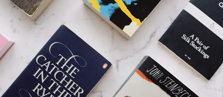 Colorful paperback novels arranged from above, showing vibrant genre cover designs for self-published books